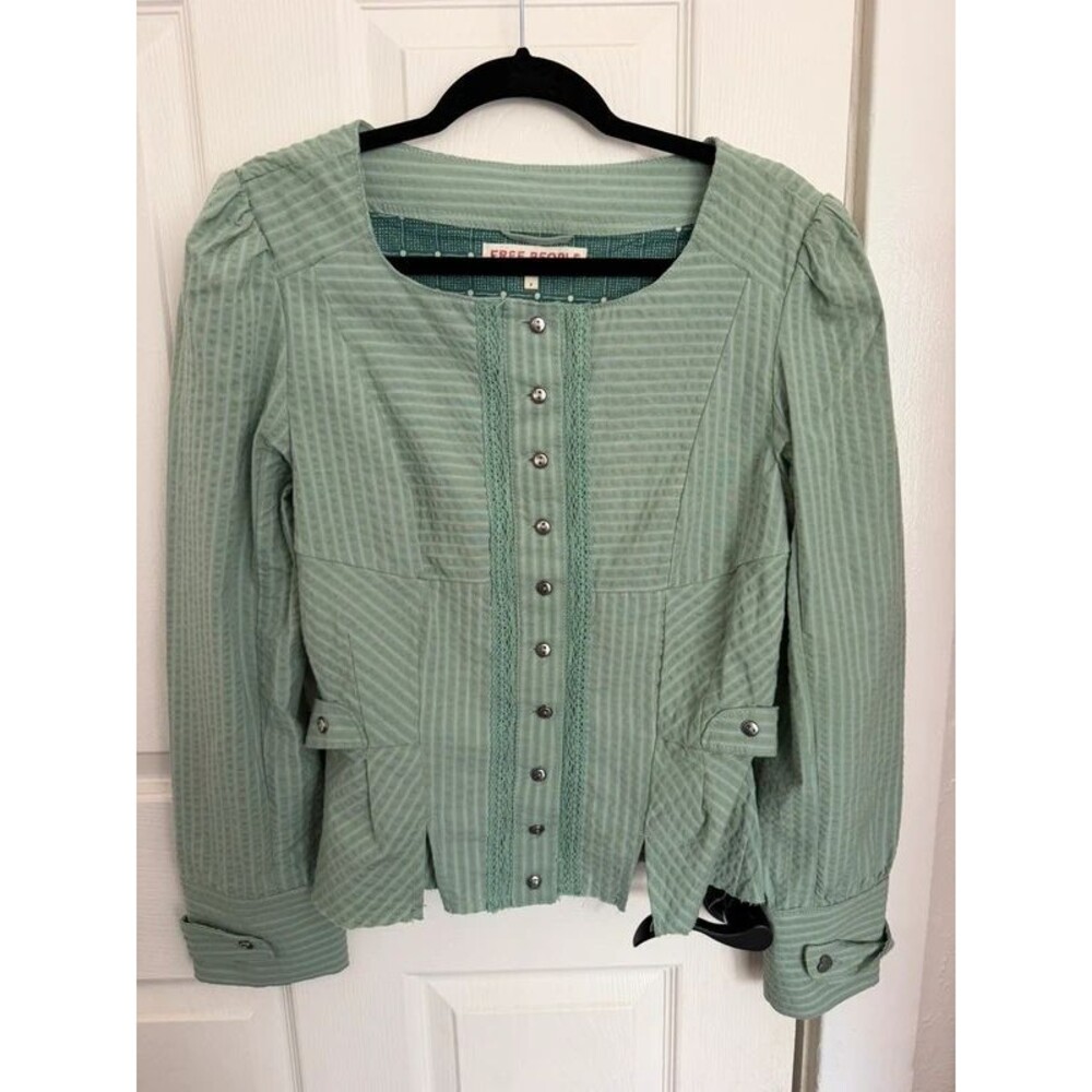 Free People Darcy Free People Fitted Jacket - Maine Green Size S